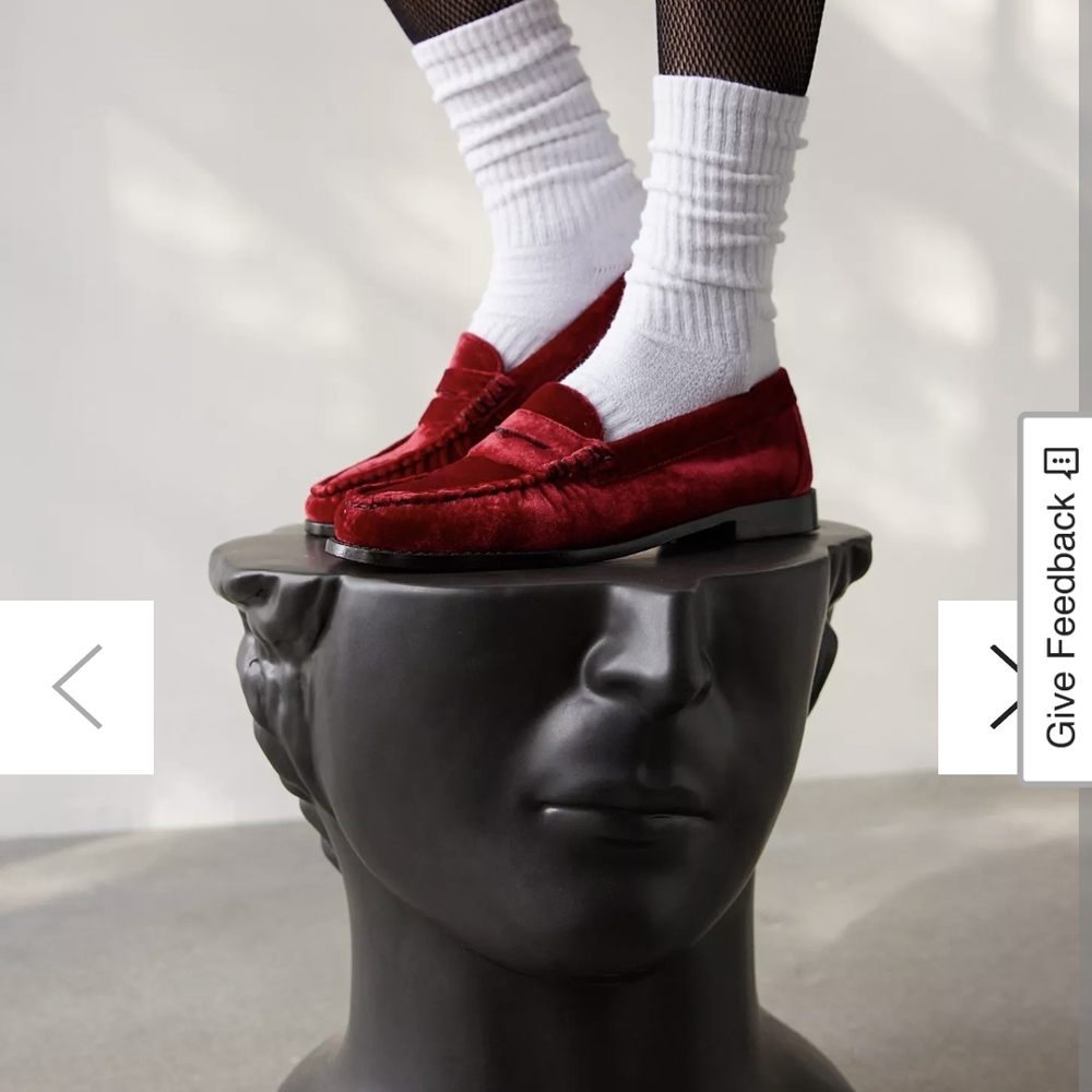 G.H. Bass & Co. Red Velvet Loafers